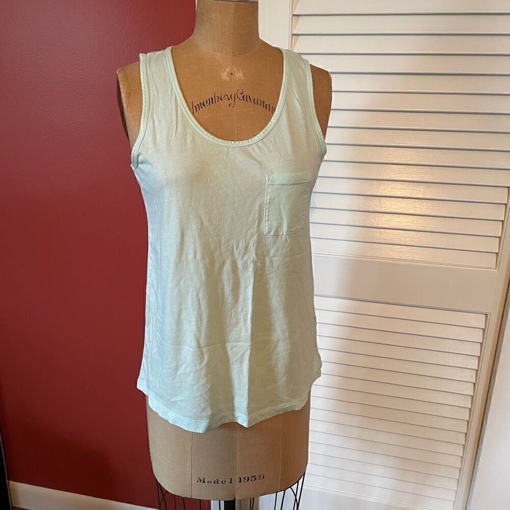 J CREW | garment dyed mint green tank top XS